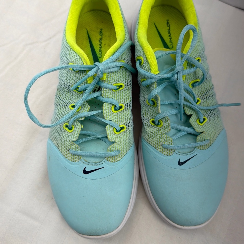 Nike Sky Blue‎ and Neon Yellow Athletic Shoes - Picture 3 of 5